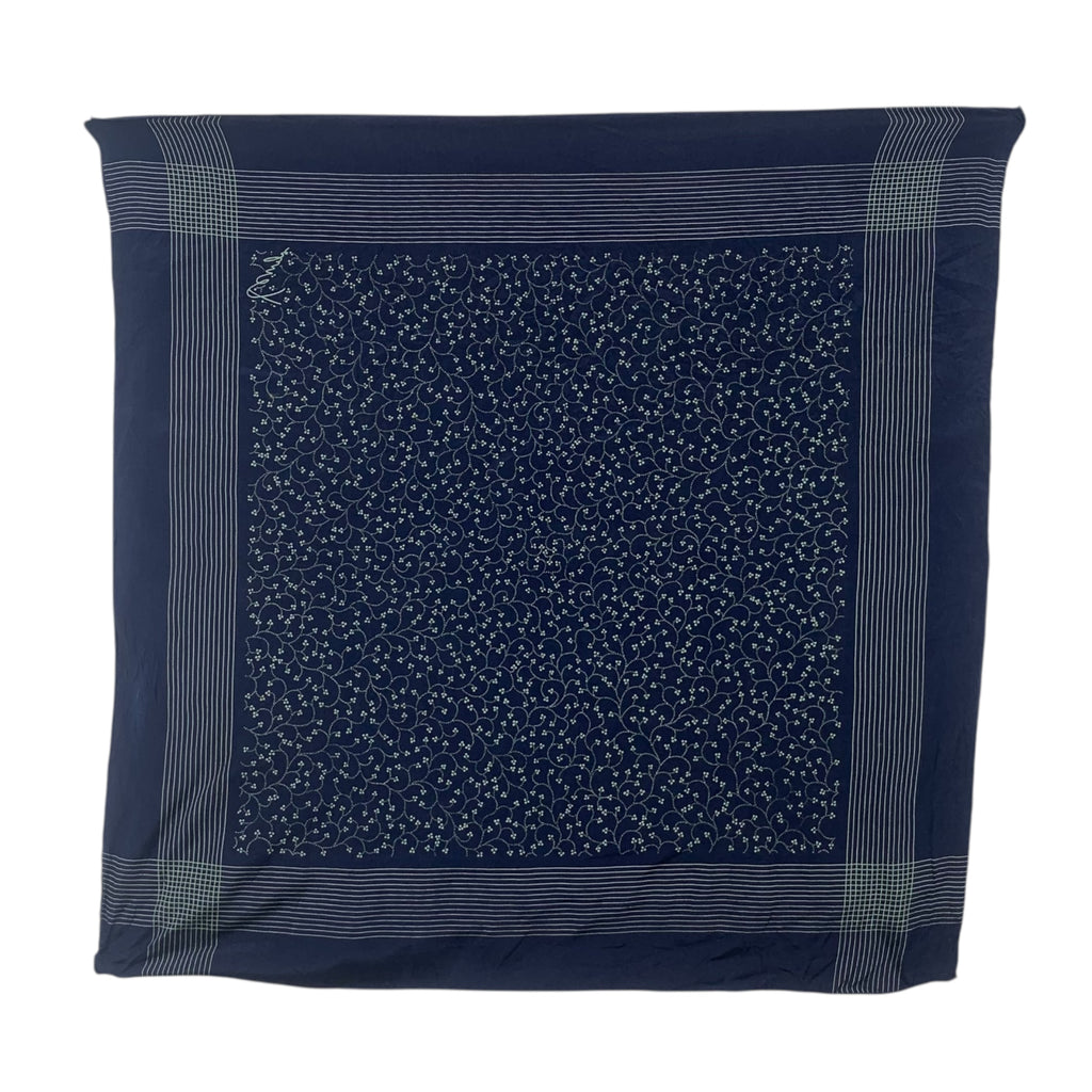 Vintage KENZO PARIS Subtle Vine Pattern Silk Scarf Hand Rolled Shawl Neckerchief