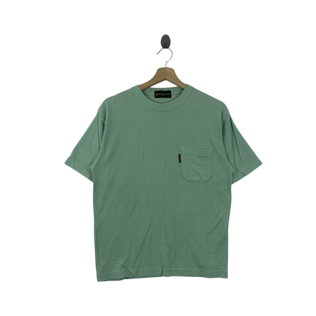 Vintage GIANNI VALENTINO ITALY Minimalist Design Pocket Tee Shirt Top Designer