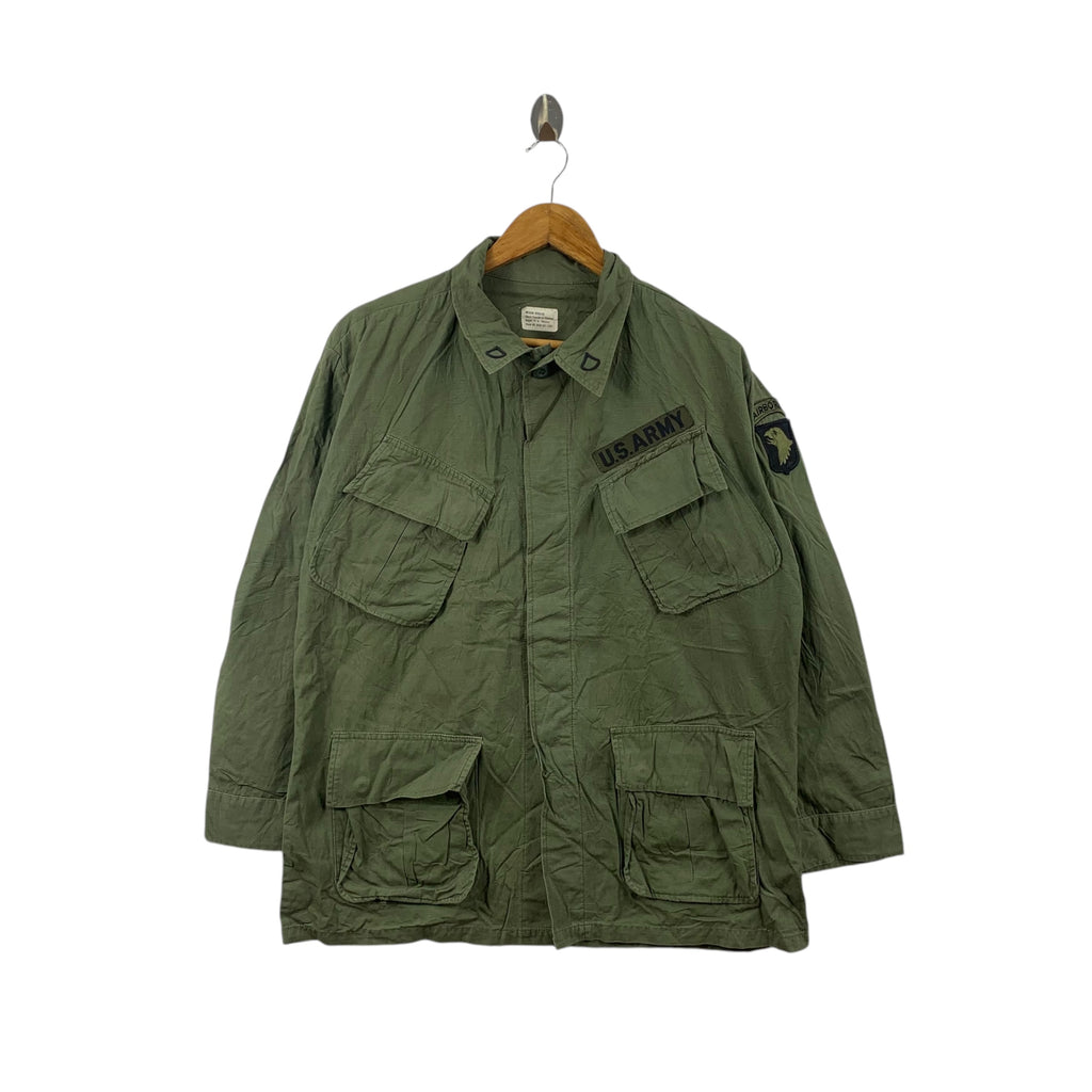 Vintage HOUSTON INC M-65 Field Military Airborne Jacket Parka Cargo Pockets Heavy Duty Outerwear