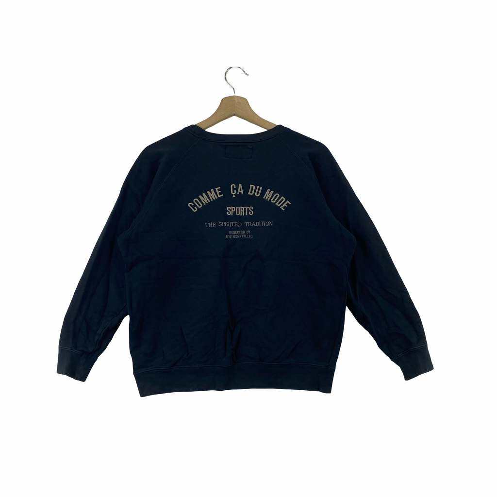Vintage COMME CA DU Mode Sports Crewneck Sweatshirt Spell Out Logo Raglan Japanese Streetwear Pullover