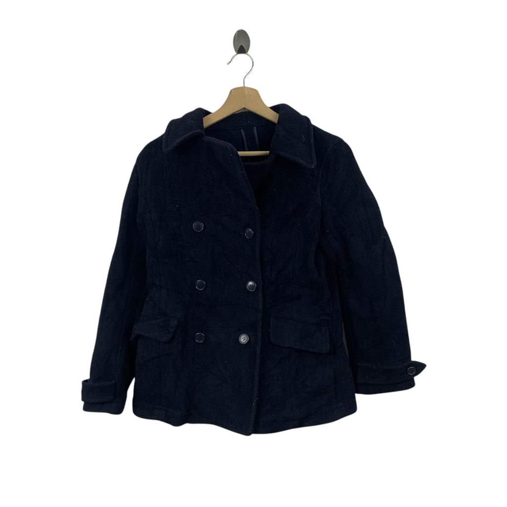 Vintage SPICK & SPAN JAPAN Herringbone Peacoat Jacket Heavy Coat Double Breasted