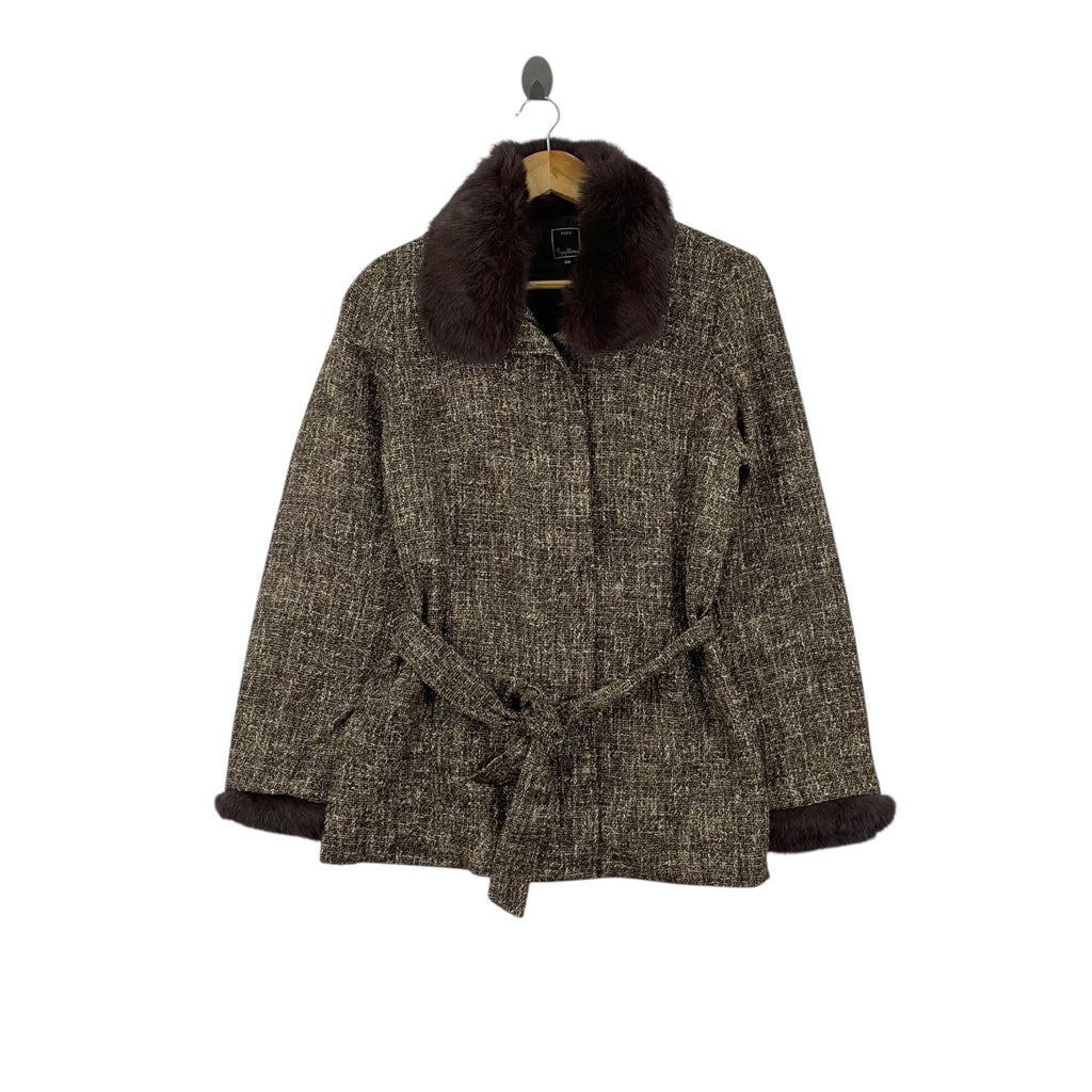 Vintage POPY MORENI PARIS Rabbit Fur Coat Jacket Windbreaker Parka