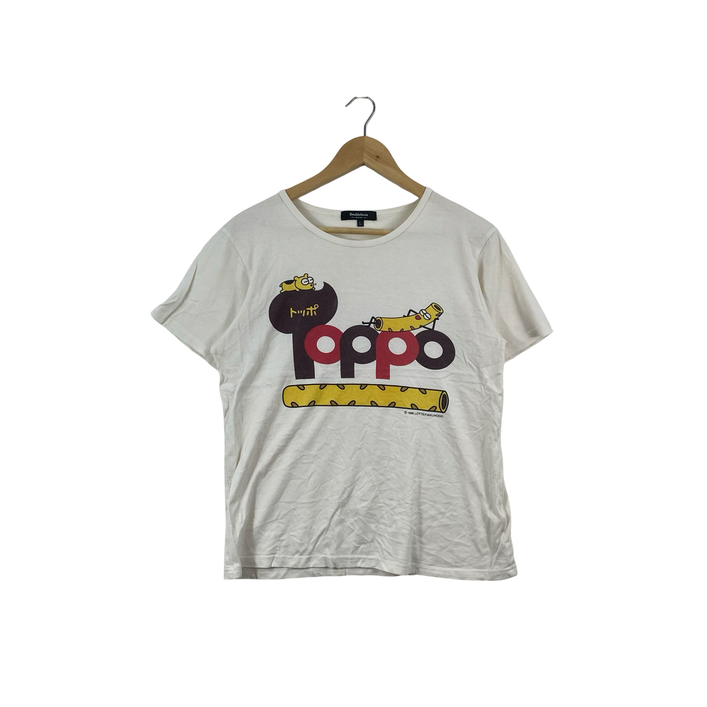 Vintage DOUBLEFOCUS  Poppo Graphic Tee Shirt Japanese Cartoon Character Logo  Casual Streetwear