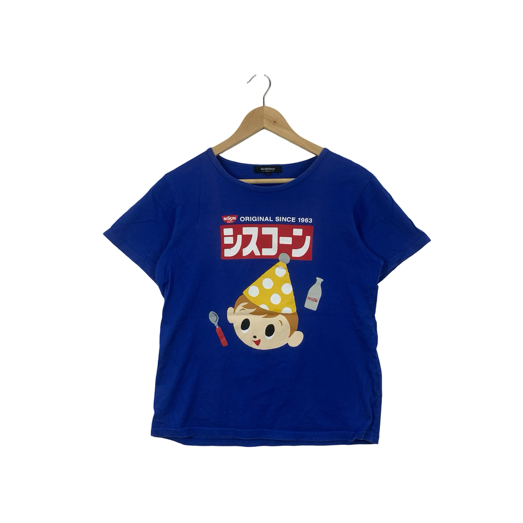 DOUBLE FOCUS Since 2011 Ciscorn Boy Nissin Cisco Logo Tee Shirt Top