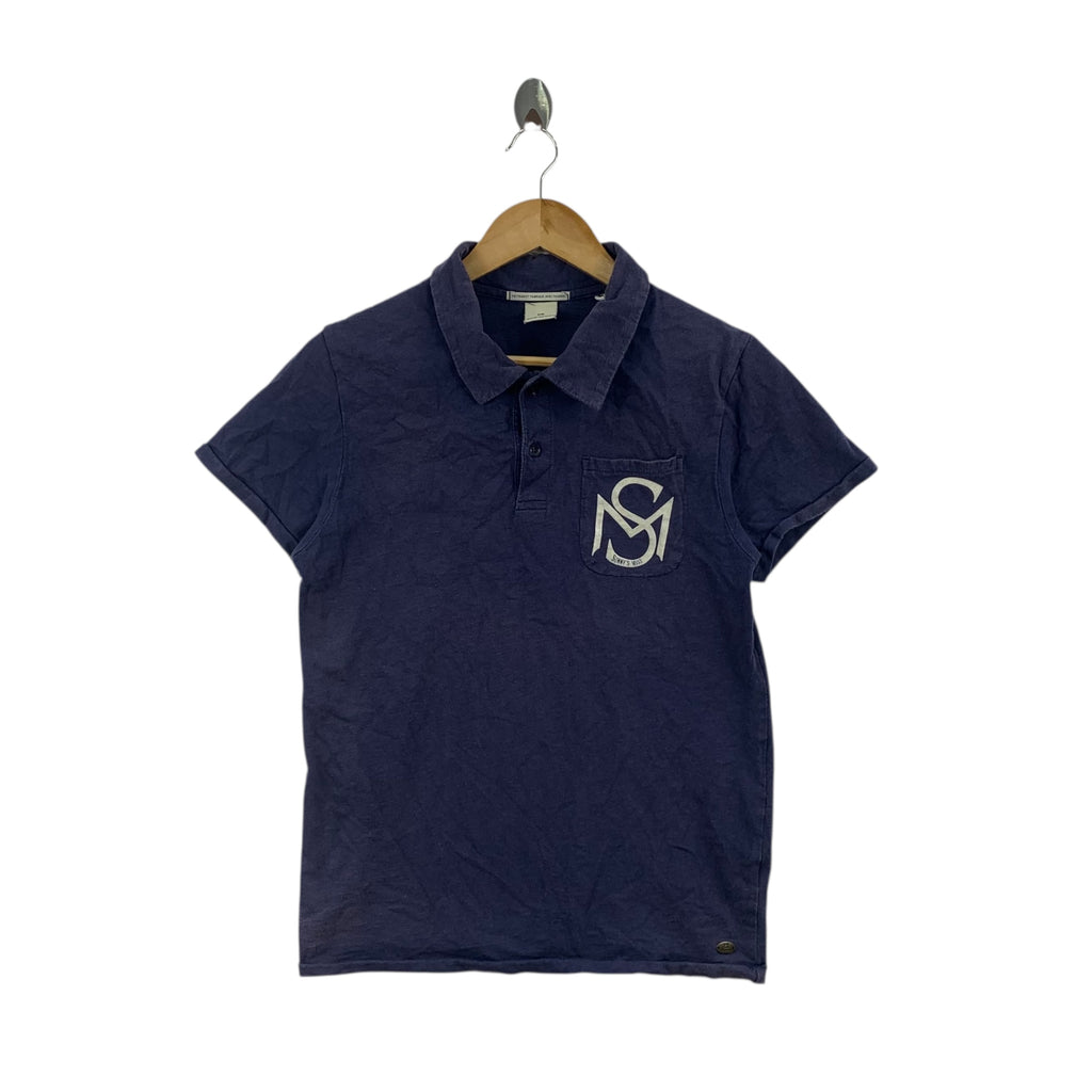 Vintage SCOTCH & SODA AMSTERDAM Pure Indigo Tee Shirt Top Polo Couture