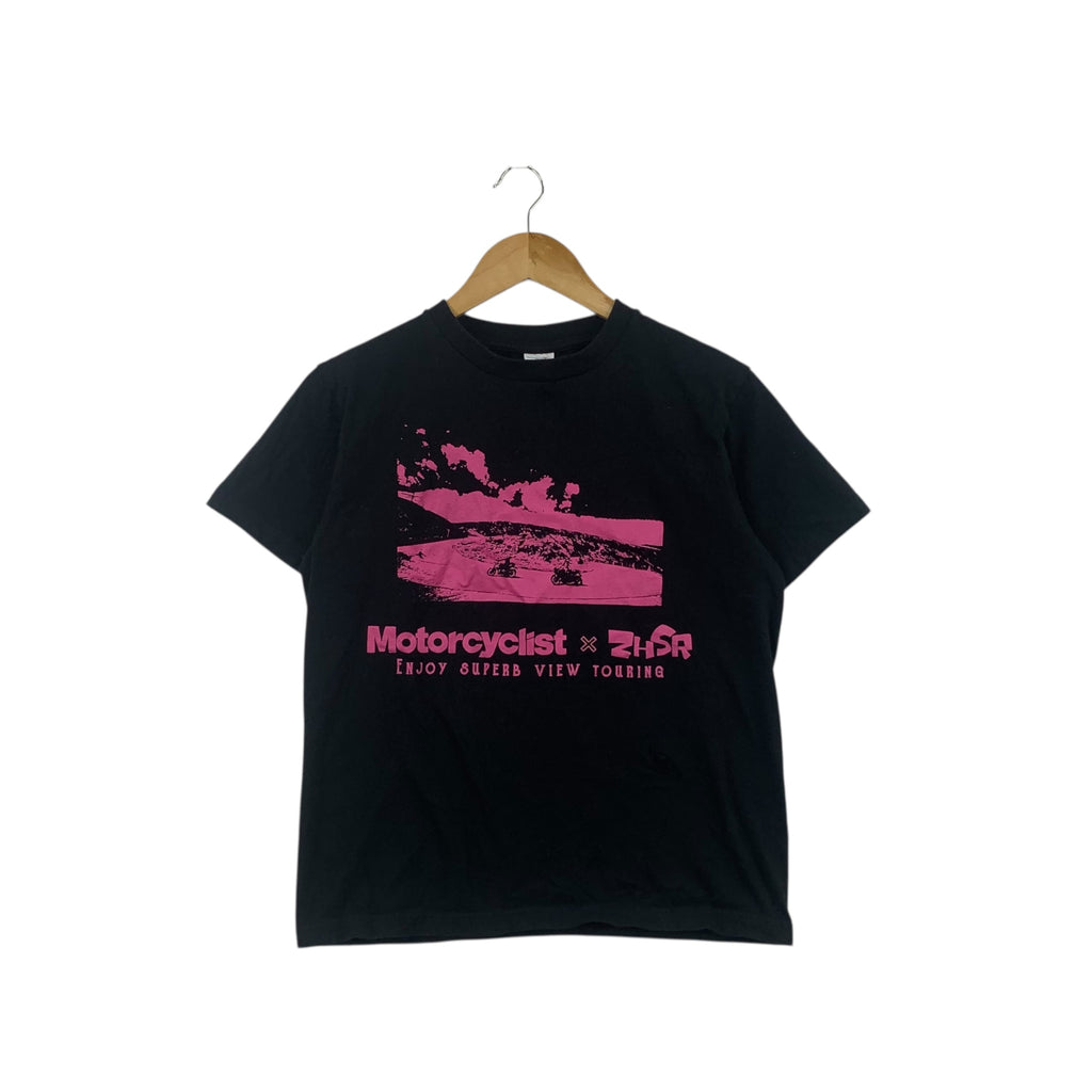 MOTORCYCLIST x  ZHSR Motorcycle Route Rider Tee Shirt Top Nature