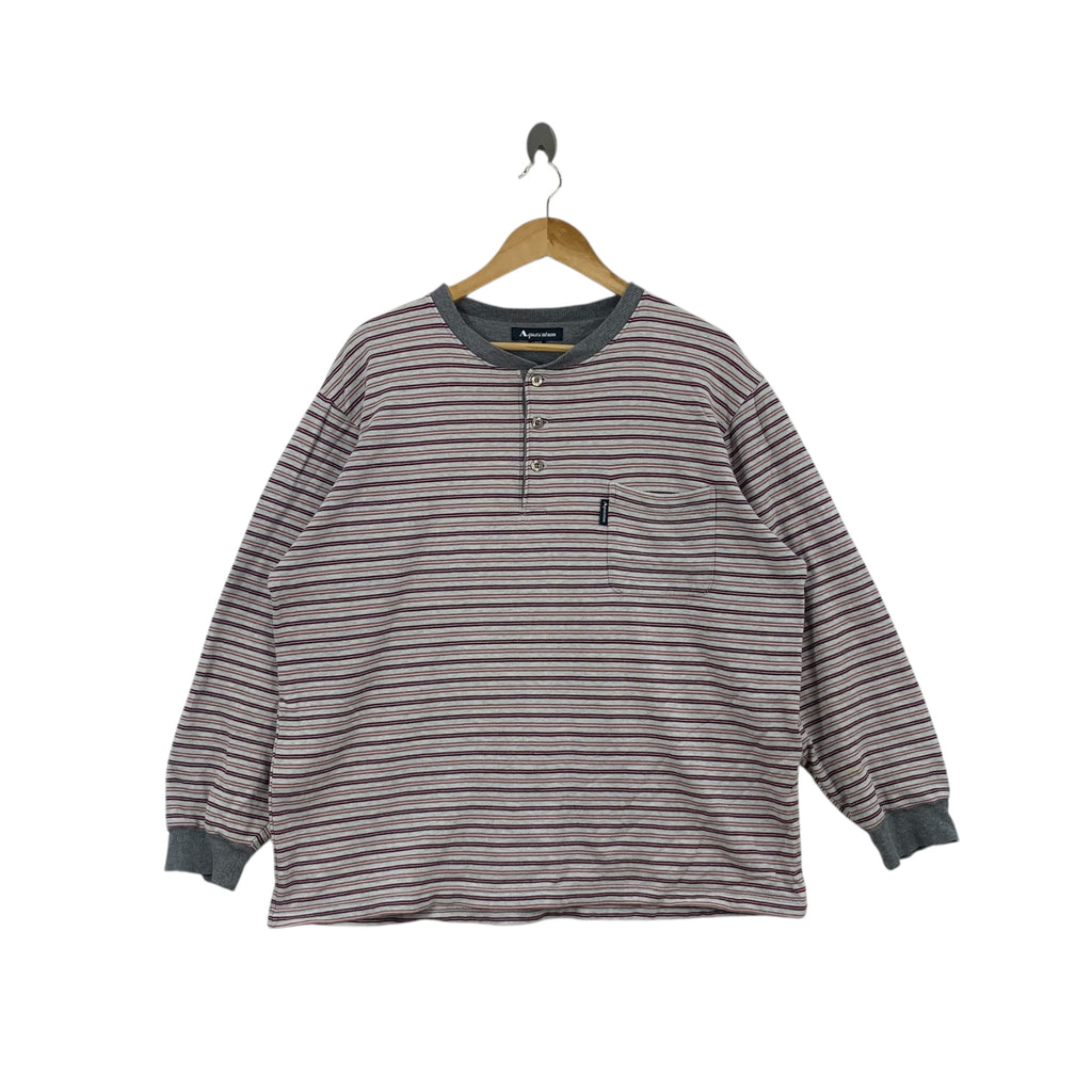 Vintage AQUASCUTUM LONDON Striped Baggy Sweatshirt Sweater Pullover Jumper