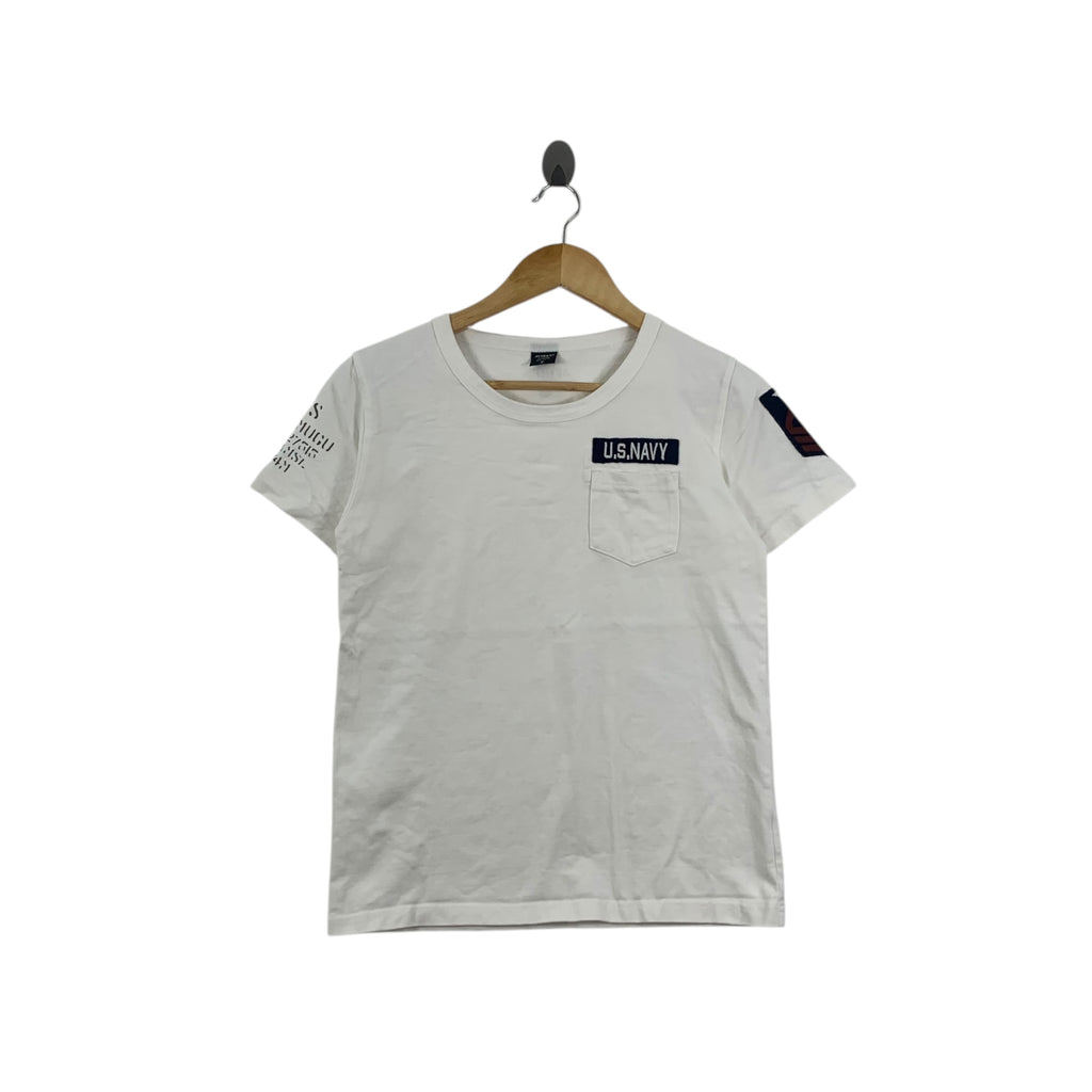 AVIREX US NAVY Sas Point Mugu Station Army Tee Shirt Top Military World Peace