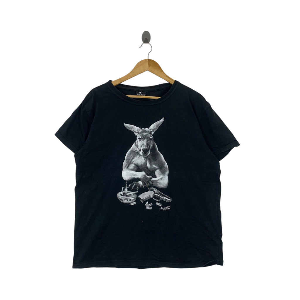 Vintage JOEYROO AUSTRALIA KANGAROO Punk Gangster Tee Shirt Top Peace No War