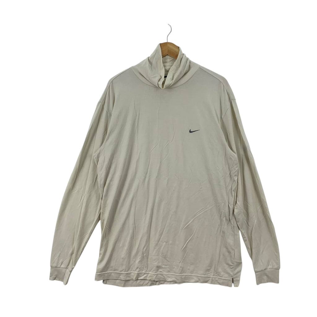Vintage NIKE GOLF TIGER WOODS Turtle Neck Plain Tee Shirt Top Long Sleeve