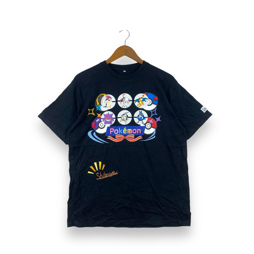 Vintage POKEMON Design Lab Shibuya Pocket Monster Tee Shirt Top Cartoon Video Game