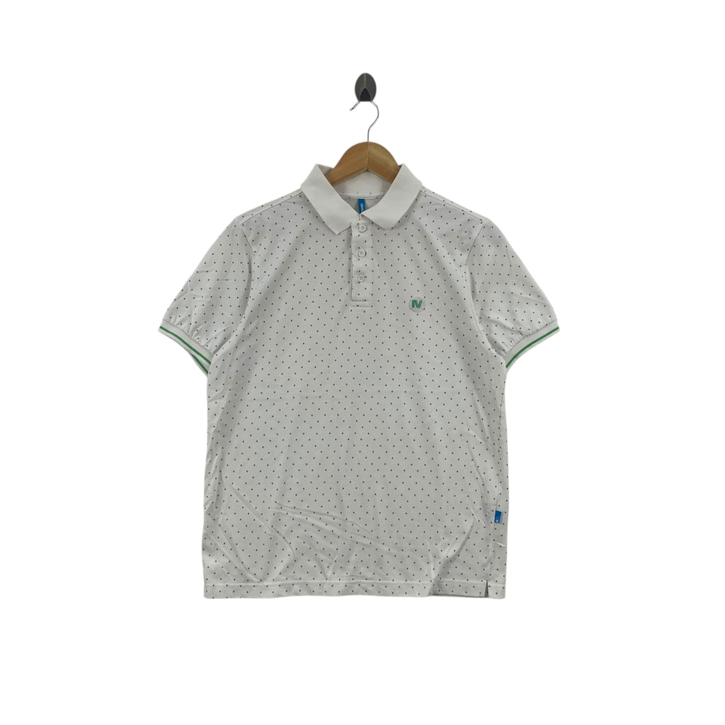 Vintage BURTON SKATEBOARD GRAVIS Polka Dot Polo Tee Shirt Top Embossed Logo