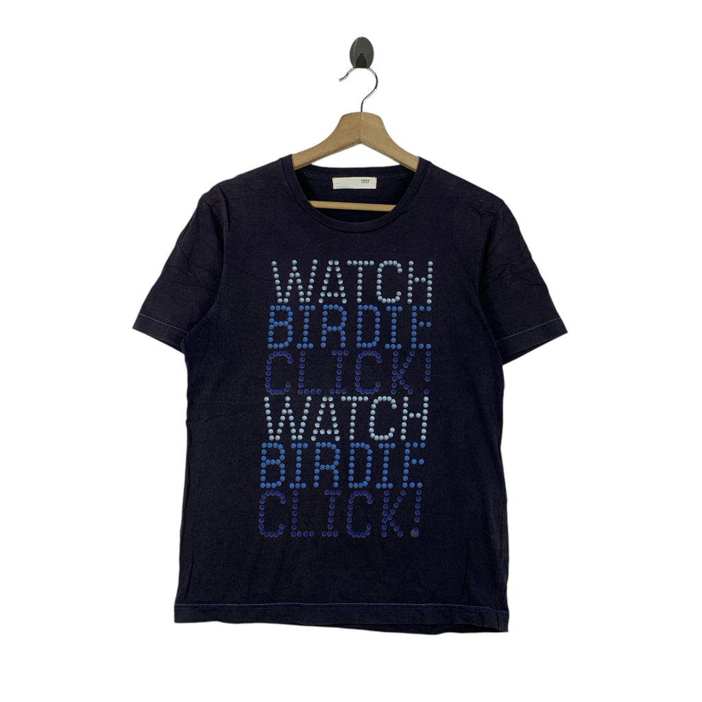 TAKEO KIKUCHI JAPAN Watch Birdie Clicks! Bling Logo Tee Shirt Top Made In Japan