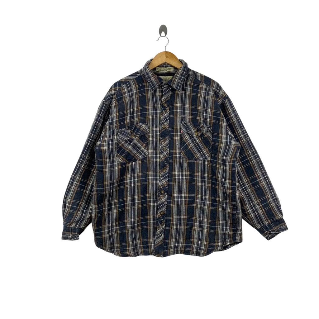 Vintage LEVIS STRAUSS USA Insulated Plaids Tartan Flannel Jacket Work Western Shirt