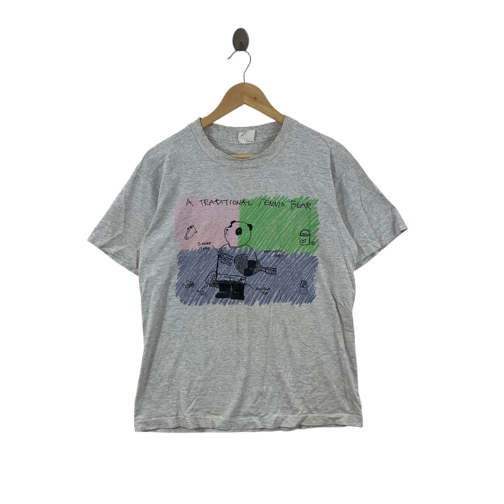Vintage 80s PANDA HOUSE BEAR Pro Shop Tennis Club Tee Shirt Top Traditional Classic