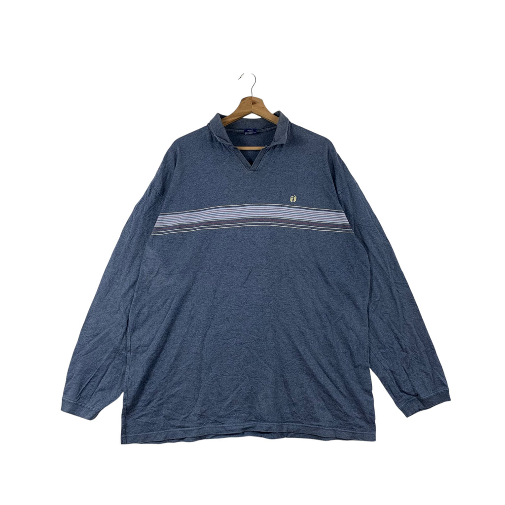 Vintage HANG TEN HAWAII Surf Striped Polo 4L Tee Shirt Top Sweater Collar