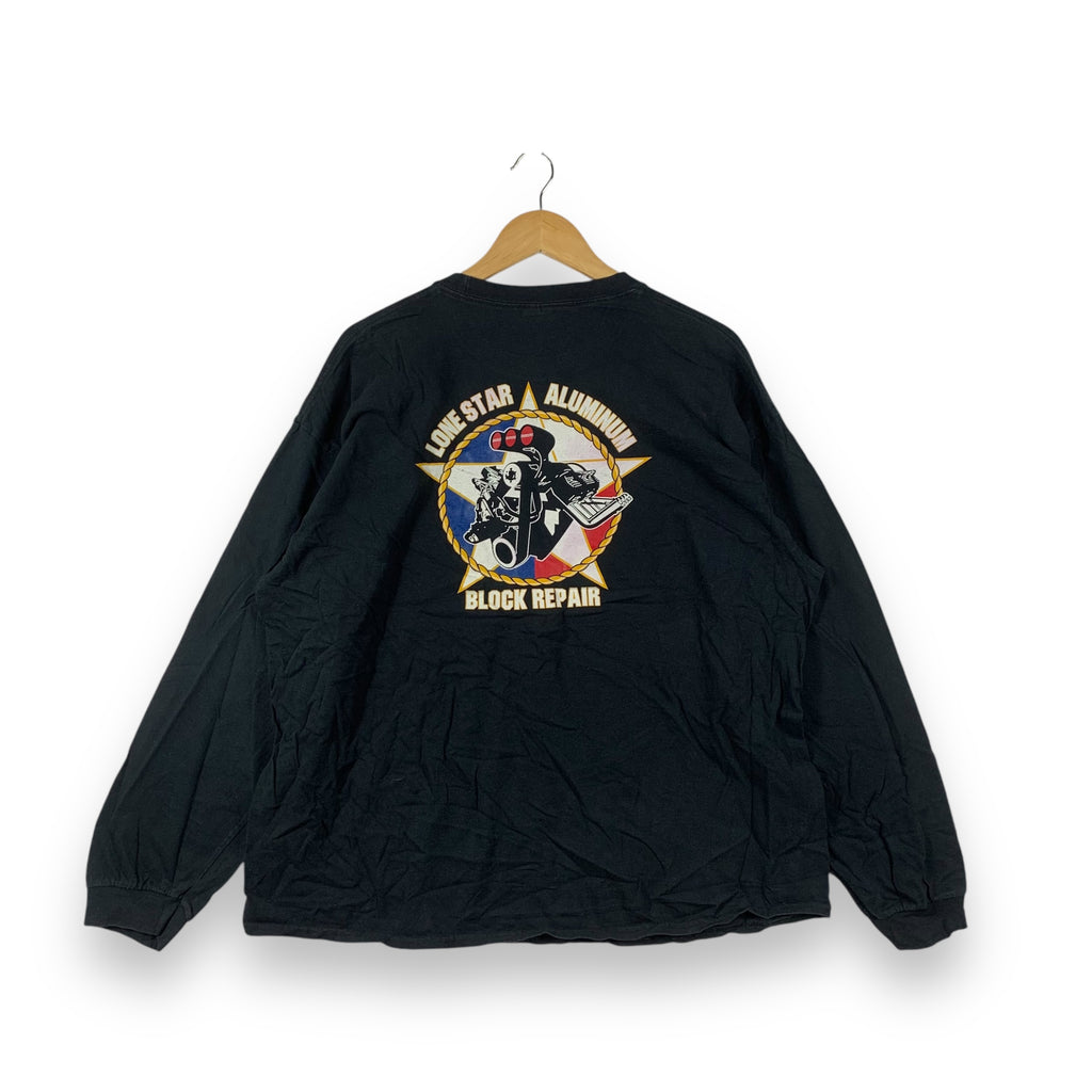 Vintage THR TERRY HADDOCK RACING Team Nascar Tee Shirt Lone Star Aluminium Block Repair Graphic