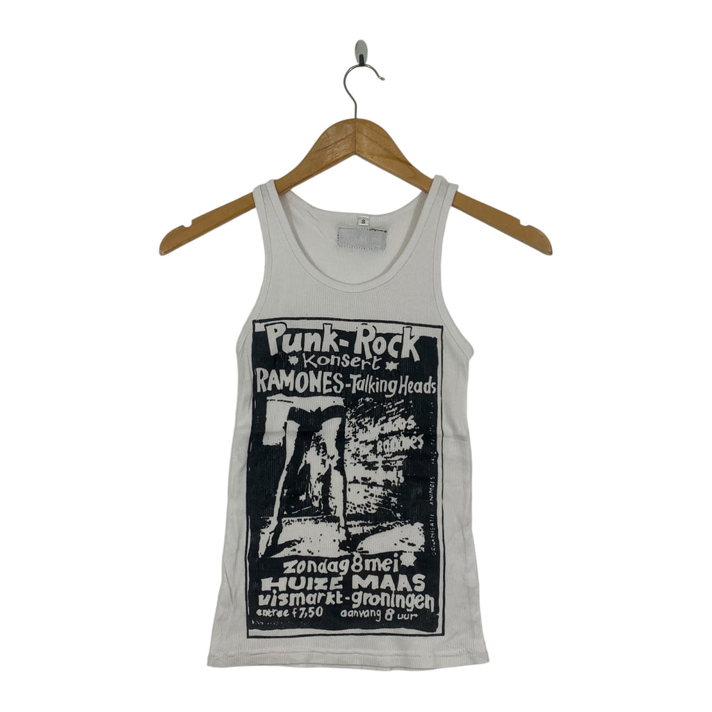 SEXY DYNAMITE LONDON Ramones x Talking Heads Konsert Punk Rock Tank Top Tee Shirt White