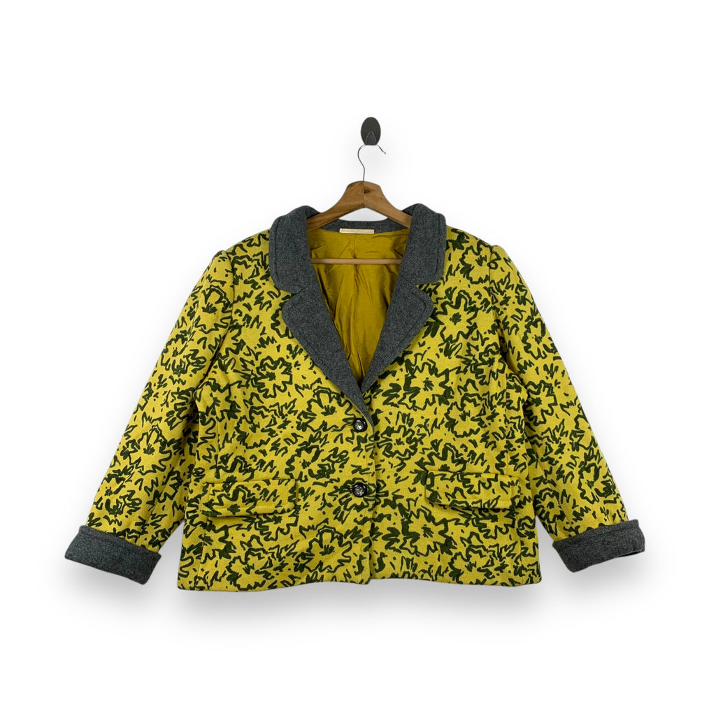 Vintage DAIMARU FASHION ROOM Japan Floral Coat Blazer Jacket Abstract Pattern