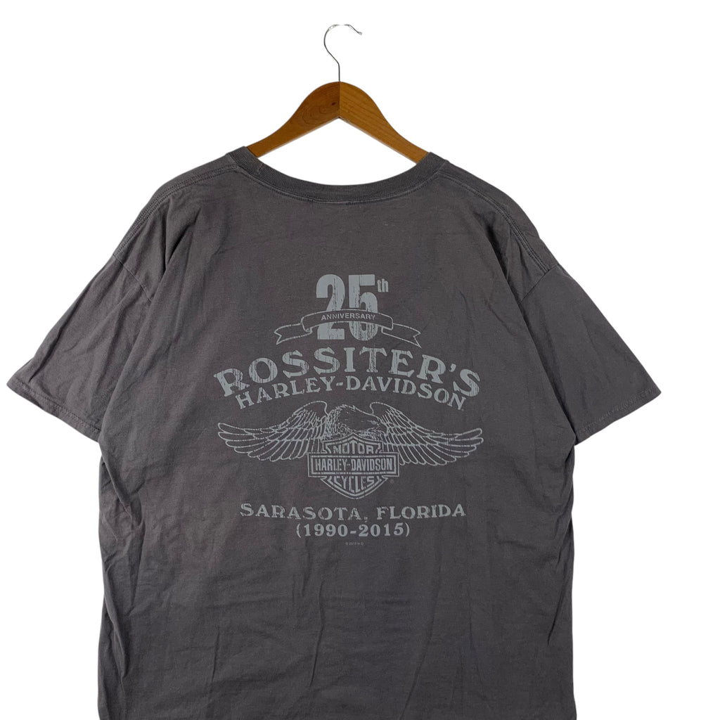 HARLEY DAVIDSON MOTORCYCLES Rossiter’s 25th Tee Shirt Top Anniversary Sarasota Florida