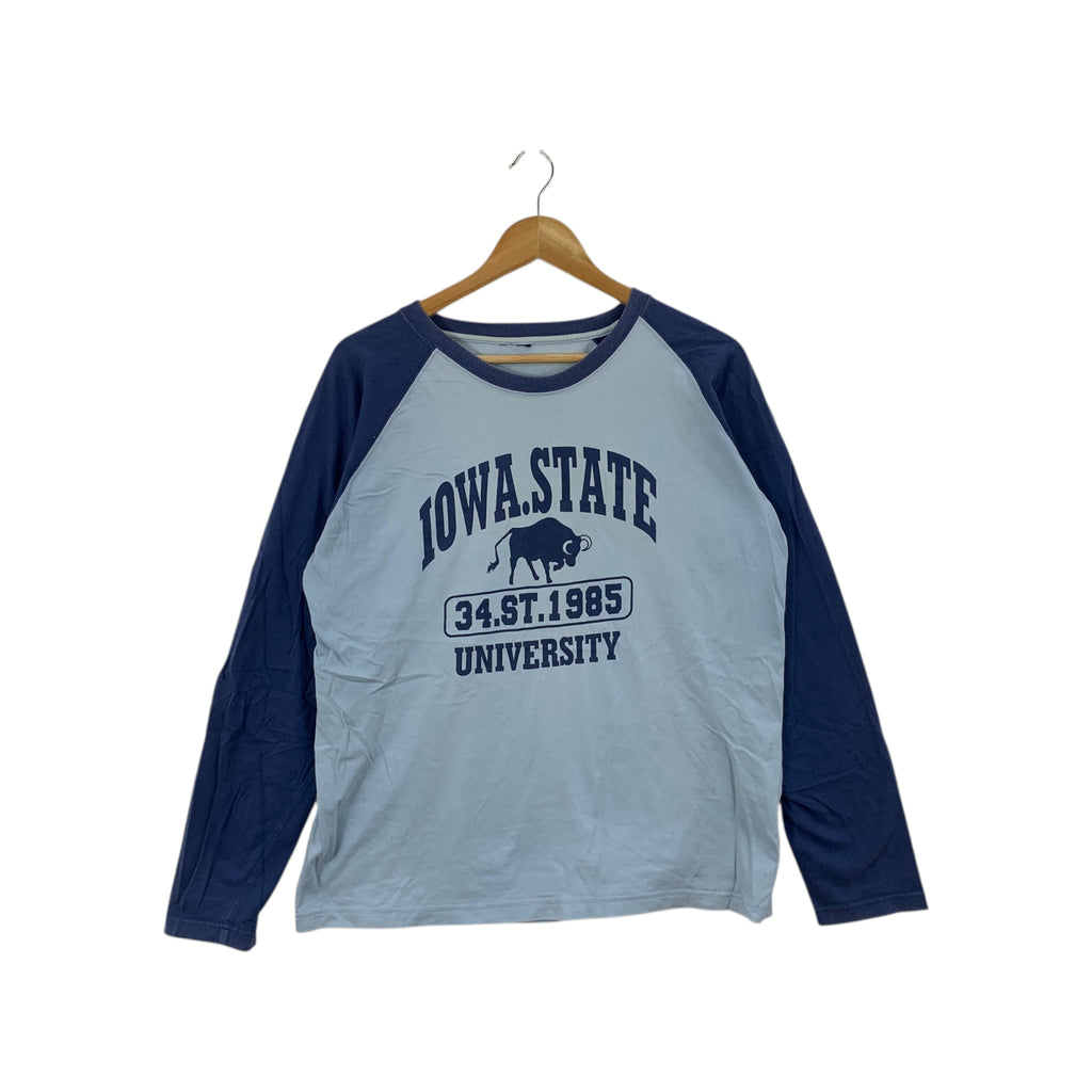 IOWA STATE UNIVERSITY Collegiate Alumni Tee Shirt Top Raglan Alma Mater