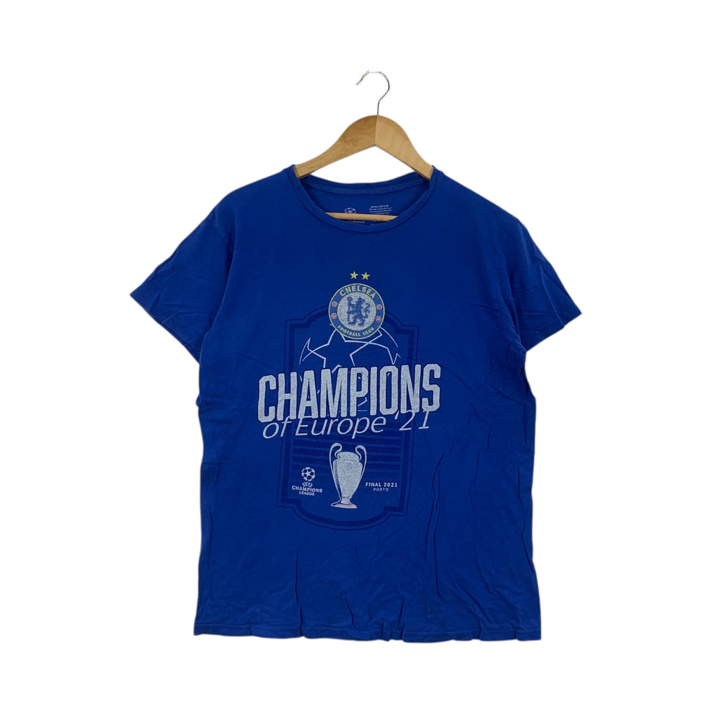 Vintage CHELSEA CHAMPION LEAGUE Road To Porto Final Tee Shirt Top Football Club