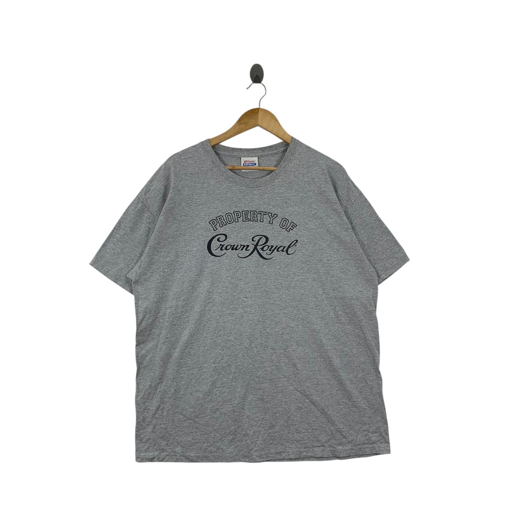 Vintage CROWN ROYAL WHISKEY Seagram Ads Promo Hanes Tee Shirt Top Sameul Bronfman