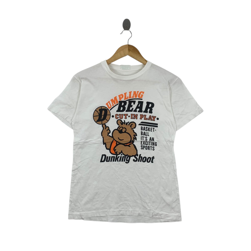 Vintage DUMPLING BEAR BASKETBALL Dunking Shoot Tee Shirt Top Mascot National League