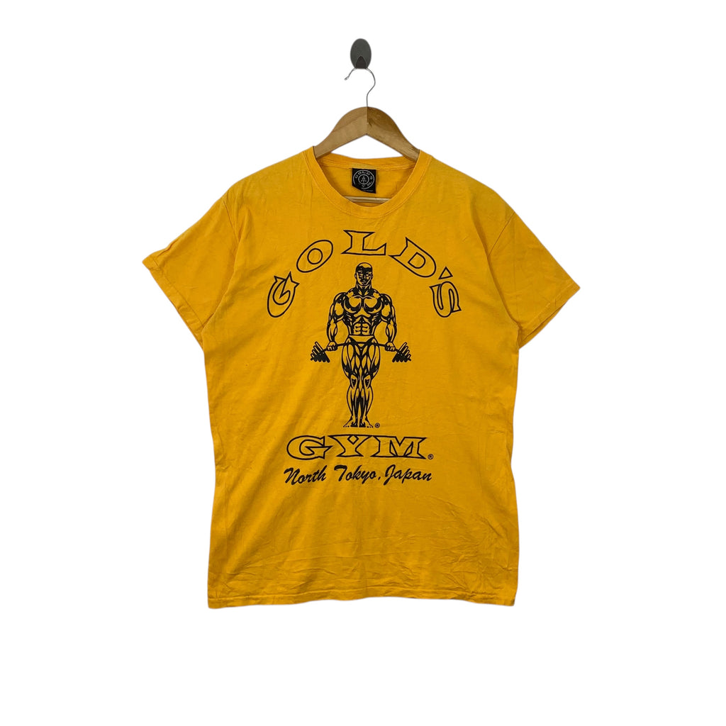 Vintage 90s GOLD’S GYM JAPAN North Tokyo Collection Tee Shirt Top Body Builders Fitness