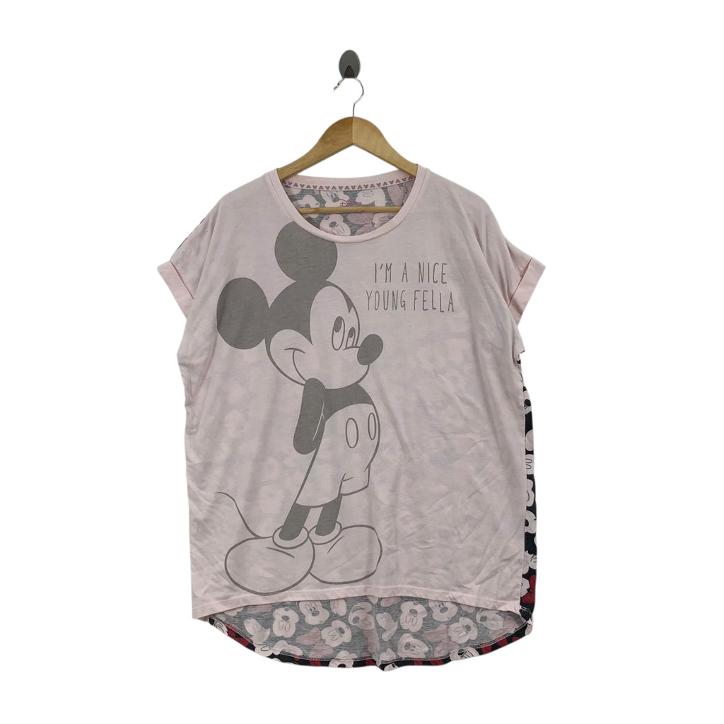 DISNEY MICKEY MOUSE All Over Print AOP Cartoon Tee Shirt Top Comic Strip