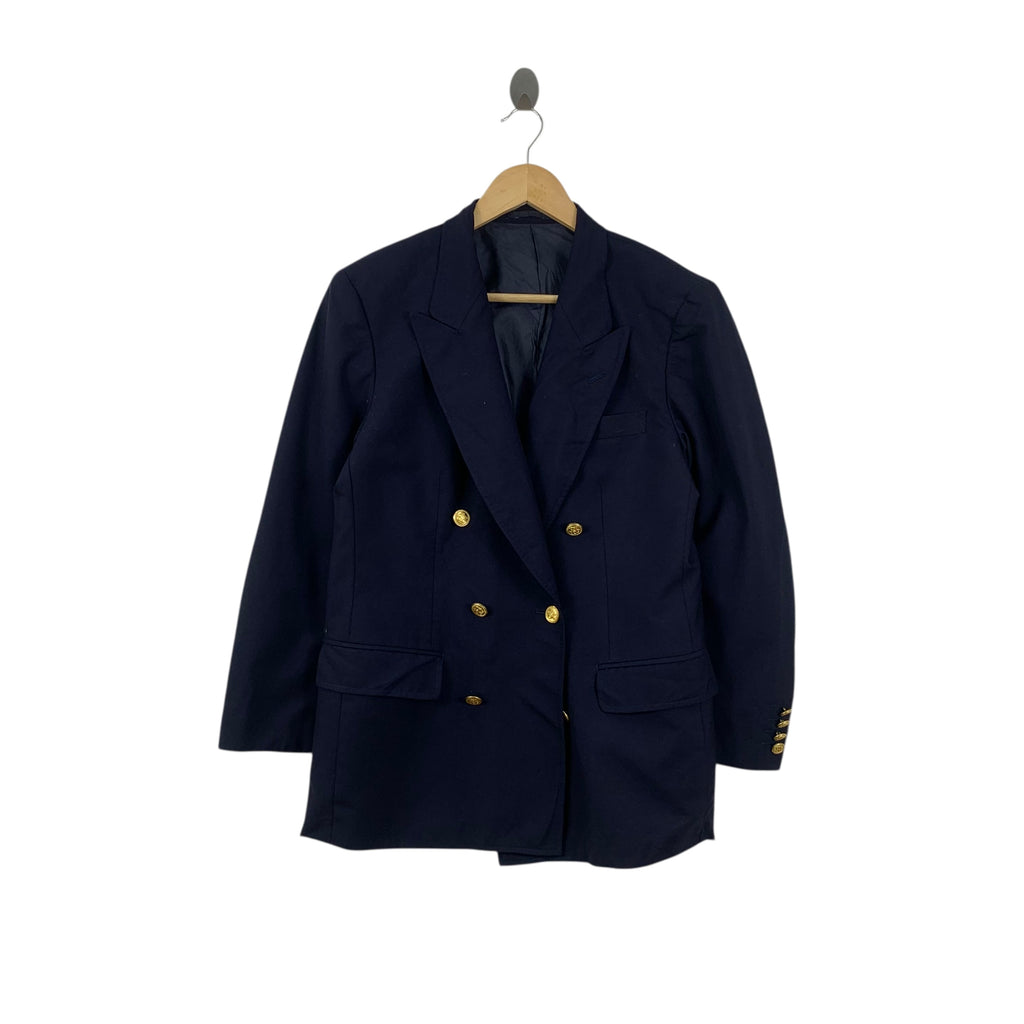 Vintage J.PRESS NEW YORK Double Breasted Gold Button Blazer Coat Peacoat Formal Meeting