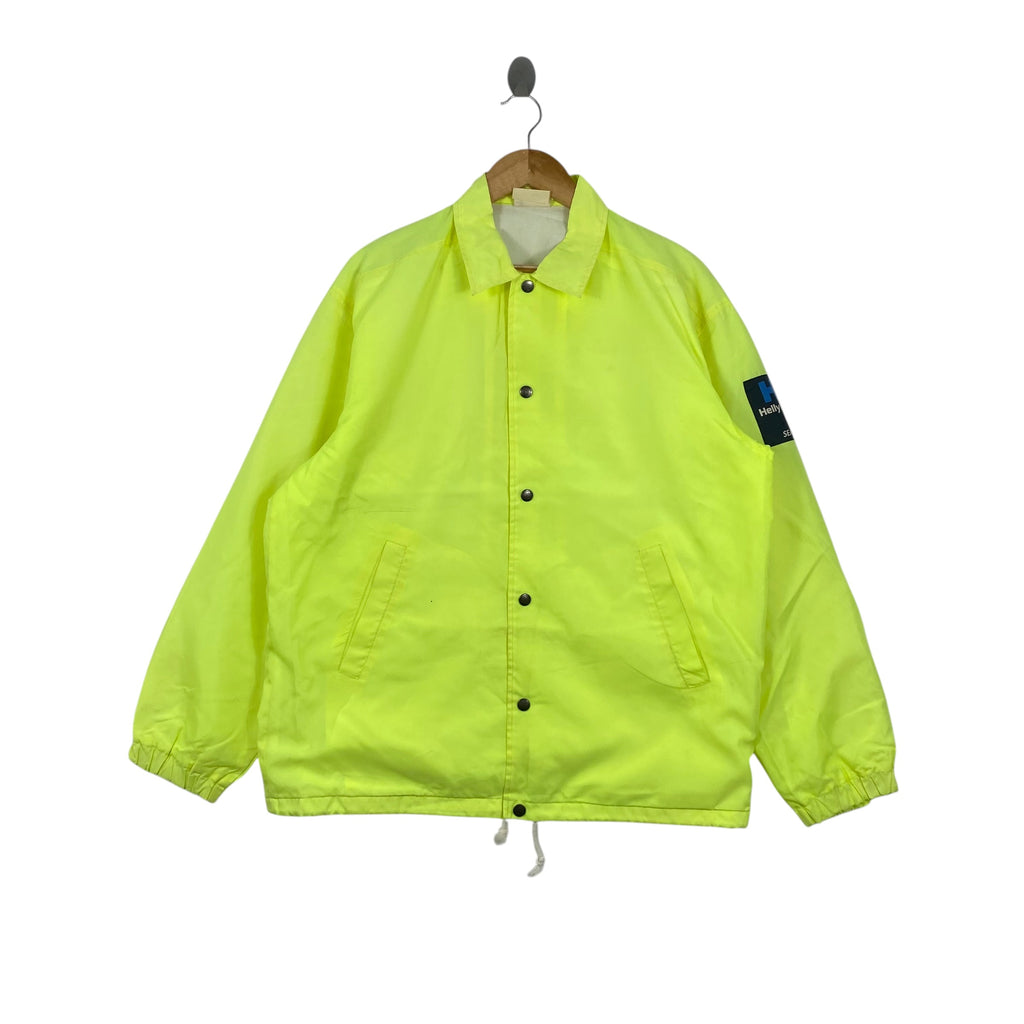 Vintage HELLY HANSEN Sea Life High Visibility Coach Jacket Outdoor Sailing Windbreaker Button Up Lightweight
