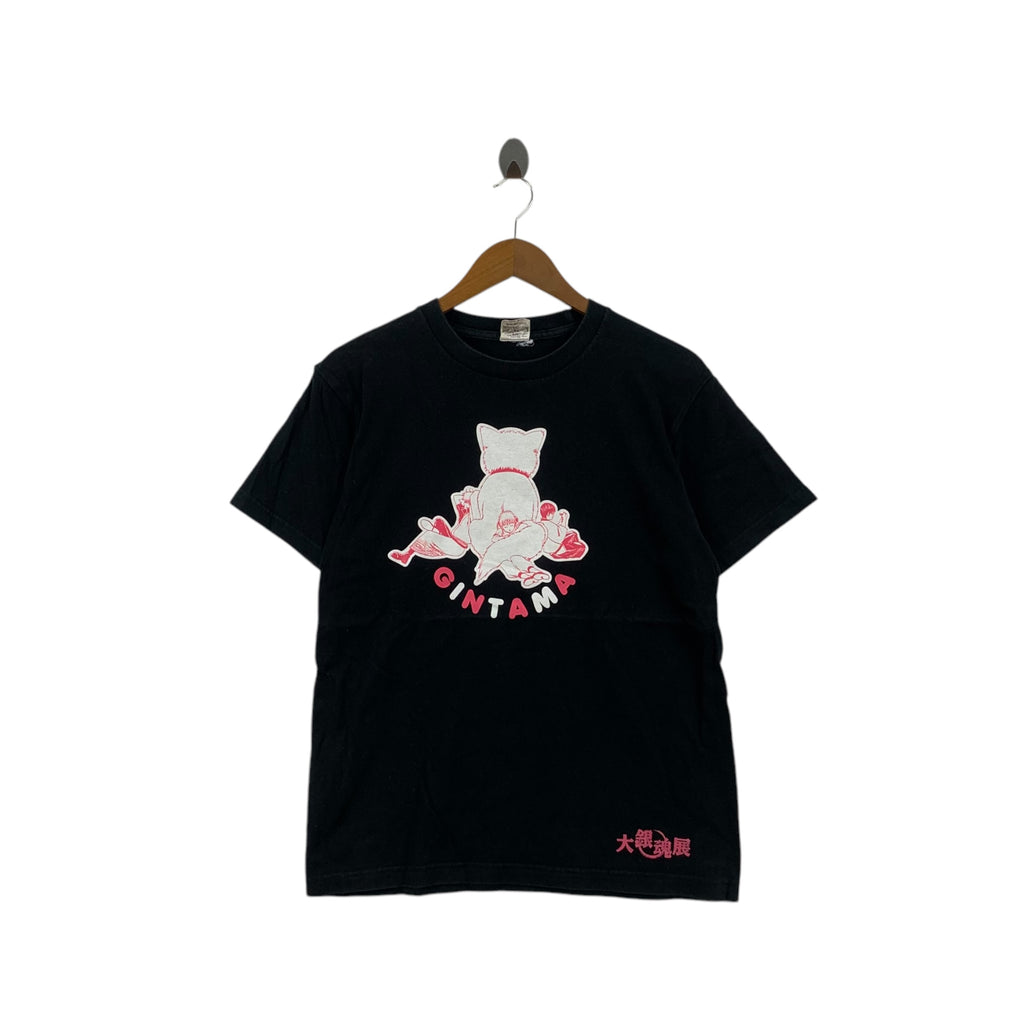 GINTAMA Anime Manga Tee Shirt Characters Print Black Short Sleeve
