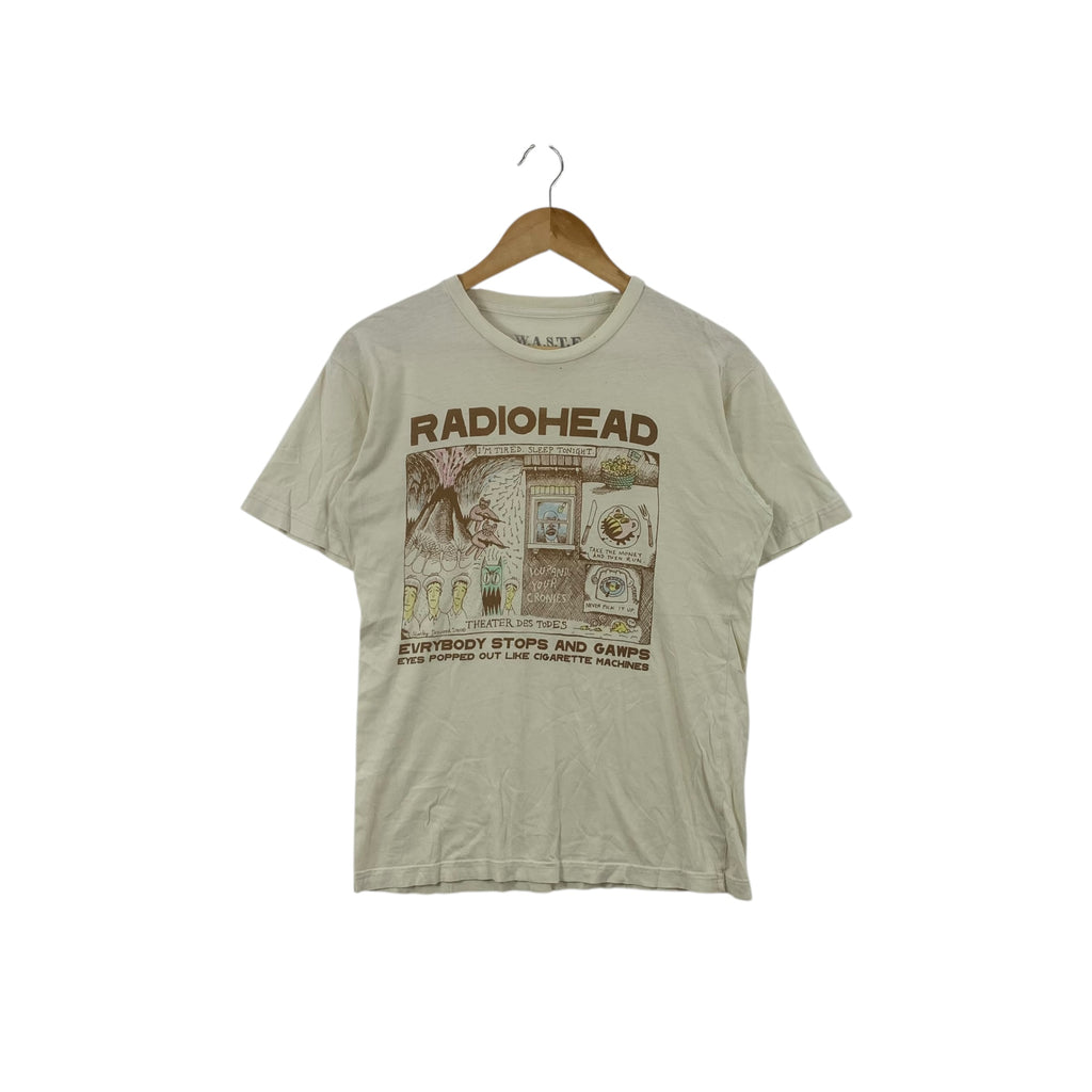 Vintage 2000 RADIOHEAD KID A Stanley Donwood Thrashed Tee Shirt Top Britpop Album Tour Promo