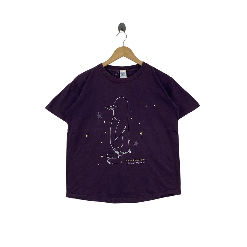 Vintage ICHINOSE MUSEUM PENGUIN Graphic Tee Shirt Minimalist Art Japanese Museum Souvenir