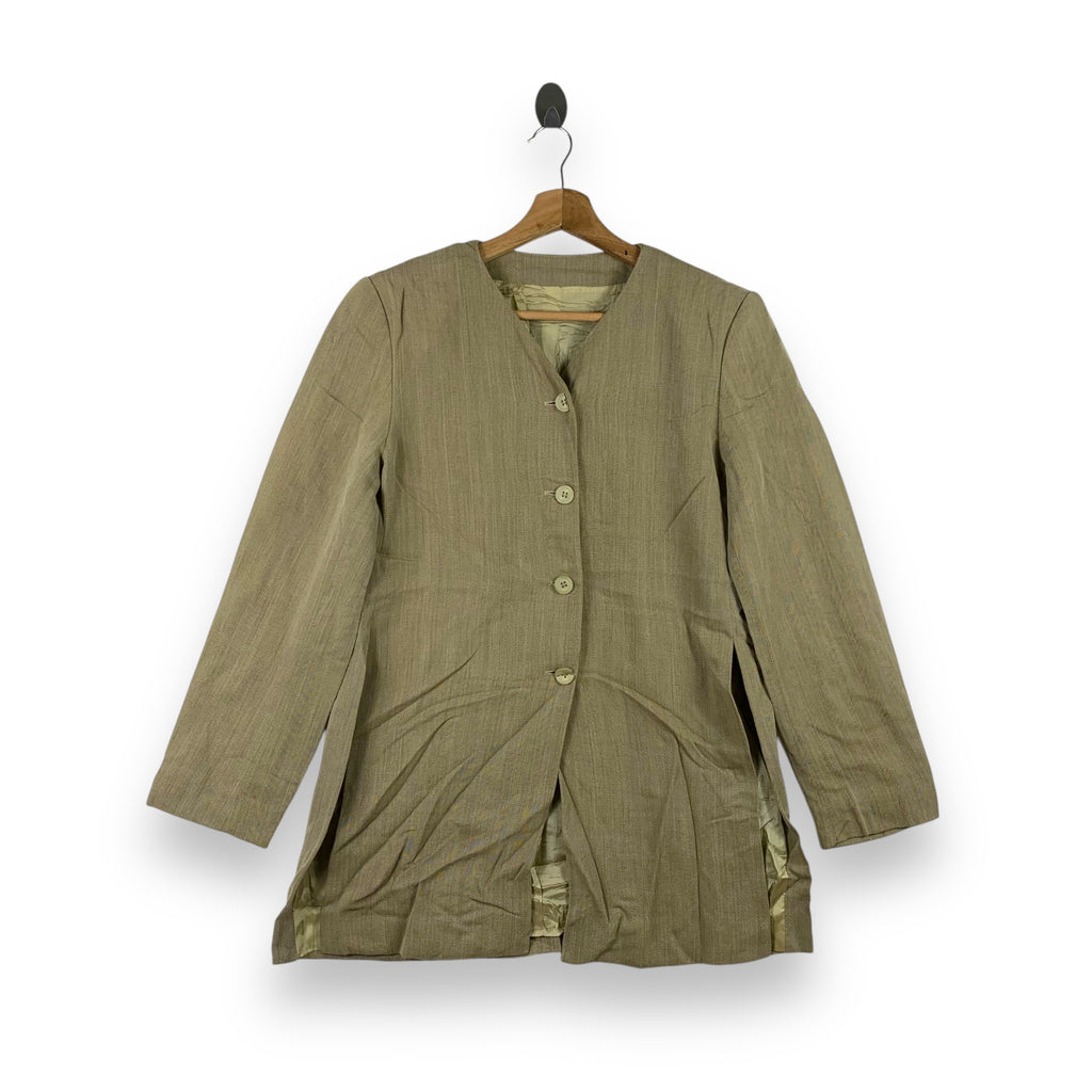 Vintage MAX MARA PRISMALEI Exclusive Collection Coat Long Blazer Jacket Cupro Blend Lining