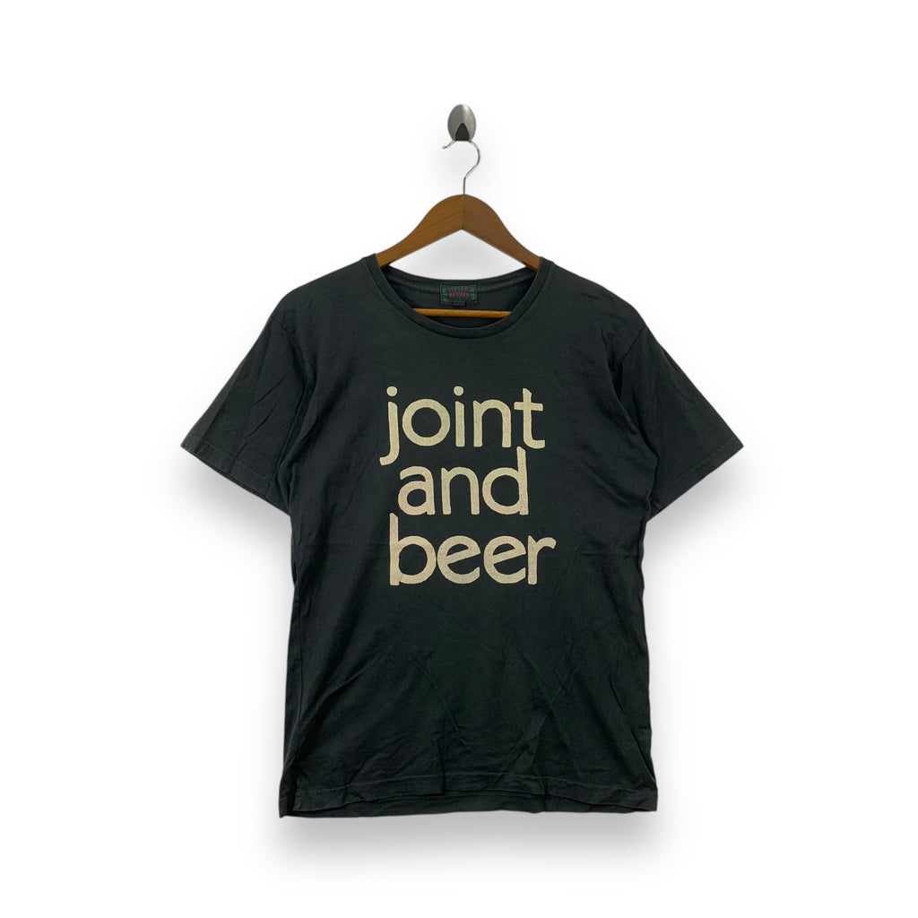 Vintage WACKO MARIA JOINT AND BEER Rudees Tee Shirt atop Black Graphic Cotton Guilty Parties
