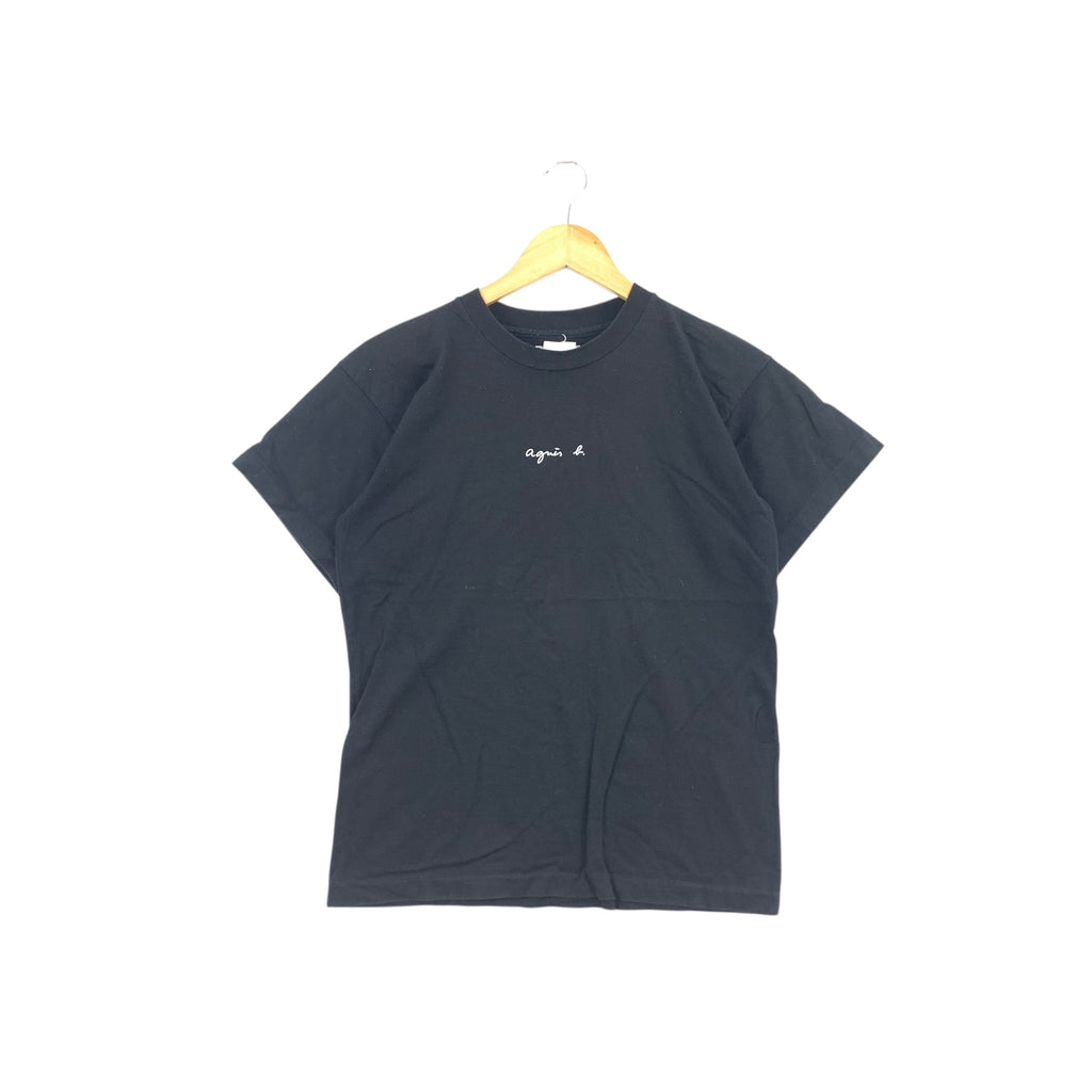 Vintage AGNES B. PARIS Made In France Logo Tee Shirt Top Centre Signature