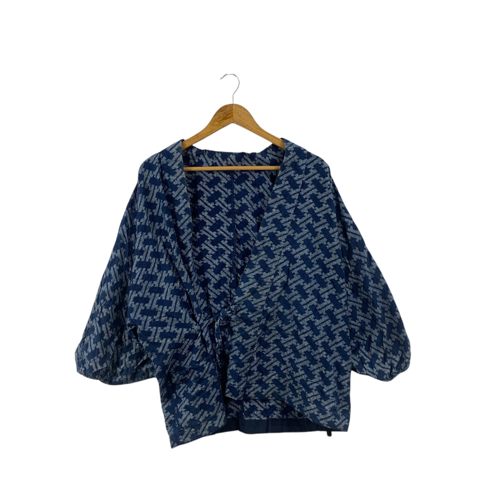 Vintage 80’ KIMONO JAPAN DRAGON Natural Dye Coat Cape Poncho Monogram Jacket