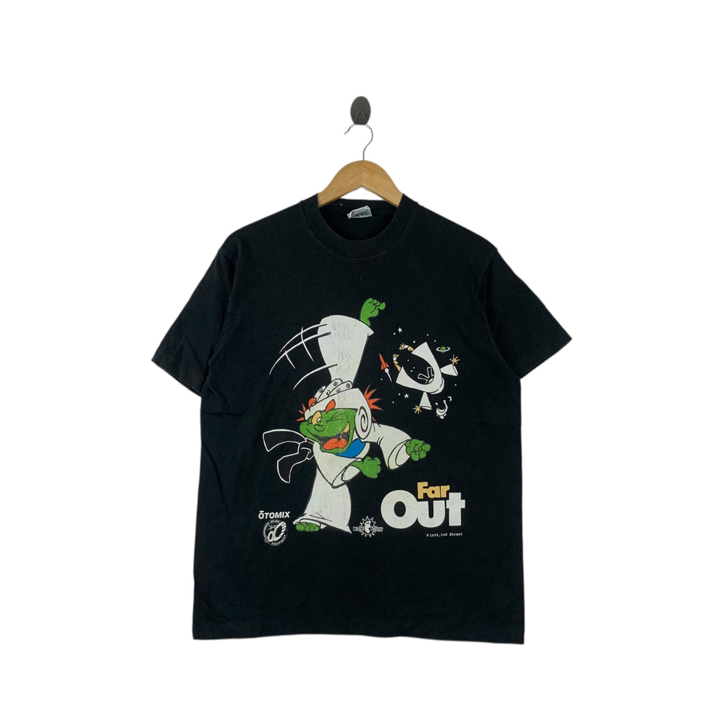 Vintage 1995 FAR OUT NICKELODEON Cartoon  Tee Shirt Top Karate Short Sleeve Made In USA