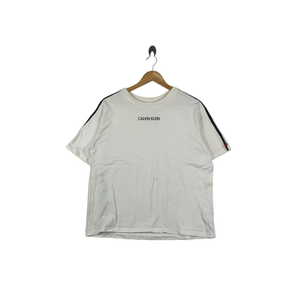 CALVIN KLEIN CK New York  Center Logo Boxy Tee Shirt Top
