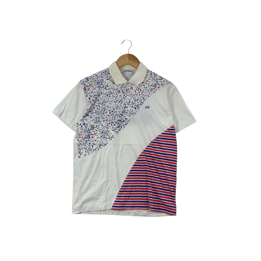 Vintage 90’ YONEX JAPAN Pop Art Illustration Polo Tee Shirt Top Issey Miyake Team