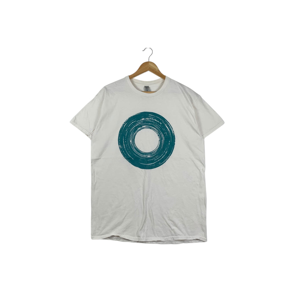 Vinyl Record Circle Print En Band Tour Tee Shirt Top Concert Promo