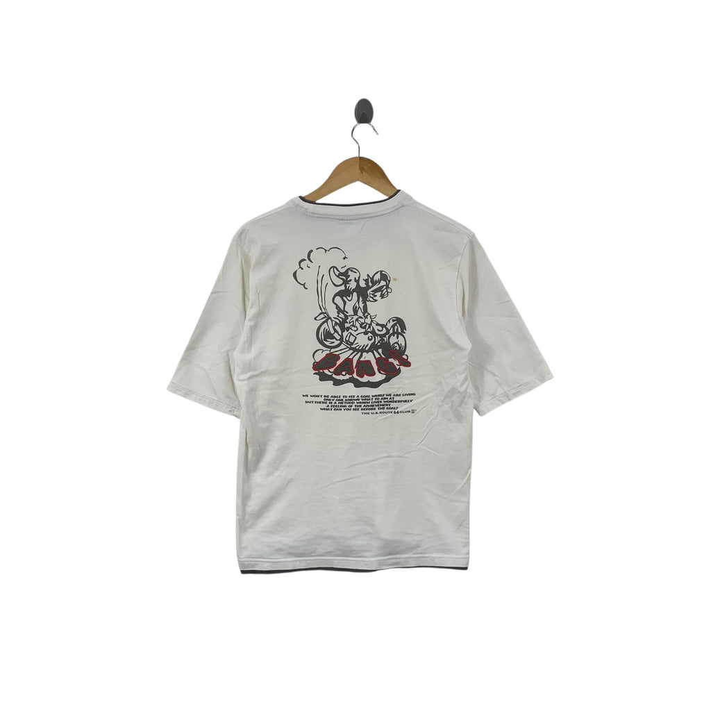 Vintage US ROUTE 66 CLUB Motorcycle Chopper Tee Shirt Top Biker