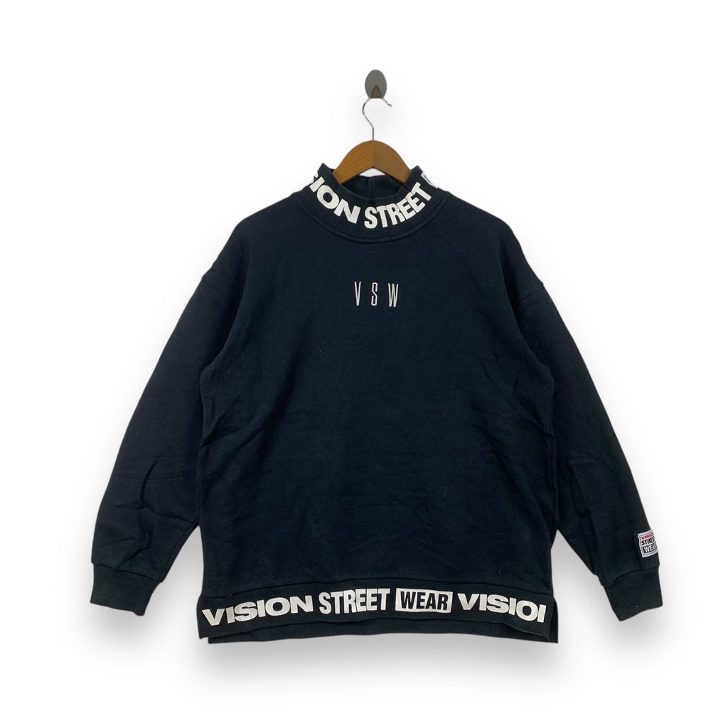 VISION STREET WEAR VSW Skateboard Mock Neck Sweatshirt Sweater Pullover Jumper Wrap