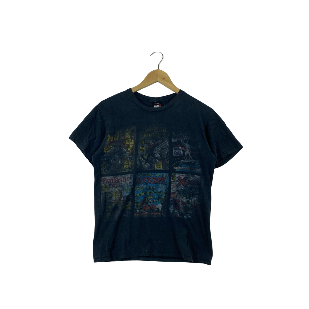 MARVEL MAD ENGIINE COMIC Covers Graphic Tee Shirt Style Hulk Fantastic Four X-Men Journey Into Mystery