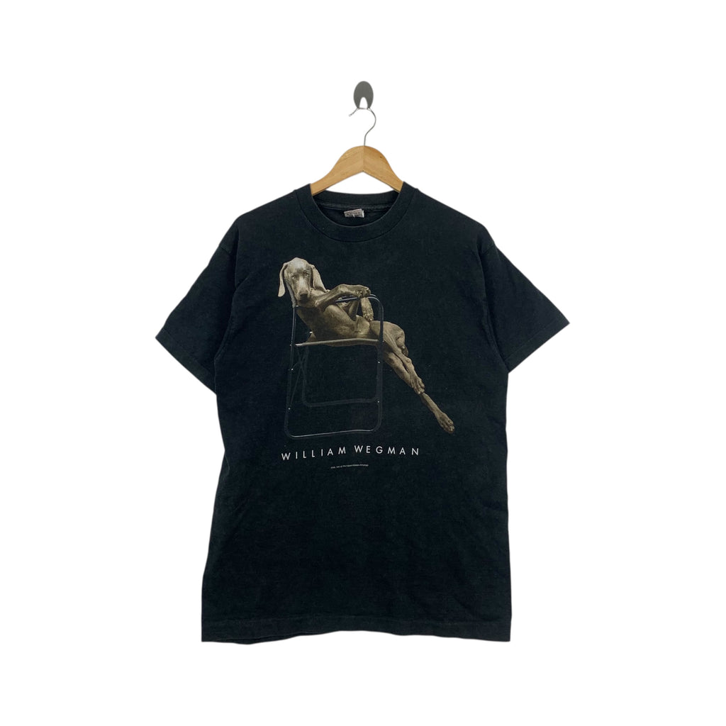Vintage 1990 WILLIAM WEGMAN FOTOFOLIO Lolita Tee Shirt Top Weimaraner Dogs Anthropomorphic Portraits