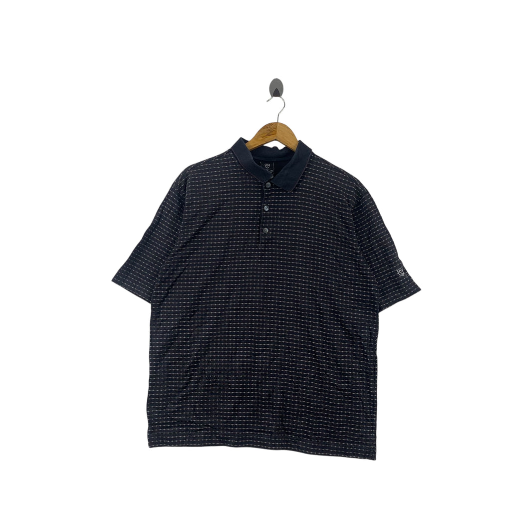 Vintage NIKE GOLF COLLECTION Tiger Woods Polo Tee Shirt Top Monogram Swoosh Logo