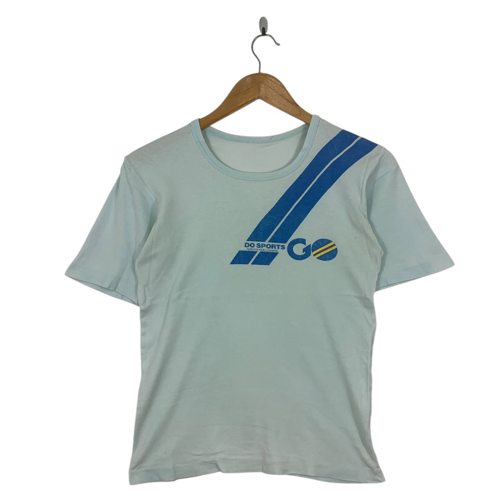 DO SPORTS GO Logo Retro Athletics Style Blue Short Sleeve
