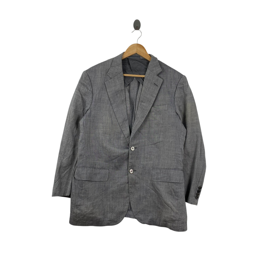 Vintage BURBERRY LONDON Striped 2 Button Blazer Coat Jacket Meeting Formal